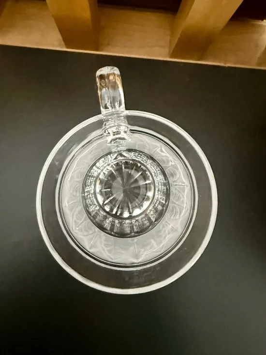 Vintage Crystal Clear Industries Athens Mug - Frosted Acanthus Leaf - Japan - Picture 3 of 5